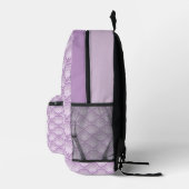 Personalisierte Violettöne Blumenmuster Bedruckter Rucksack (Rechts)