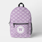 Personalisierte Violettöne Blumenmuster Bedruckter Rucksack (Vorderseite)