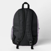 Personalisierte Violettöne Blumenmuster Bedruckter Rucksack (Rückseite)
