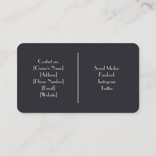 Personalisierte Visitenkarte (Rückseite)