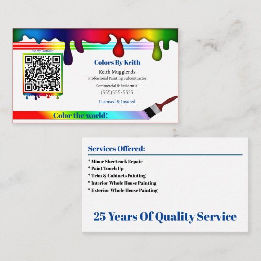 Personalisierte Visitenkarte des AN (Vorne/Hinten)