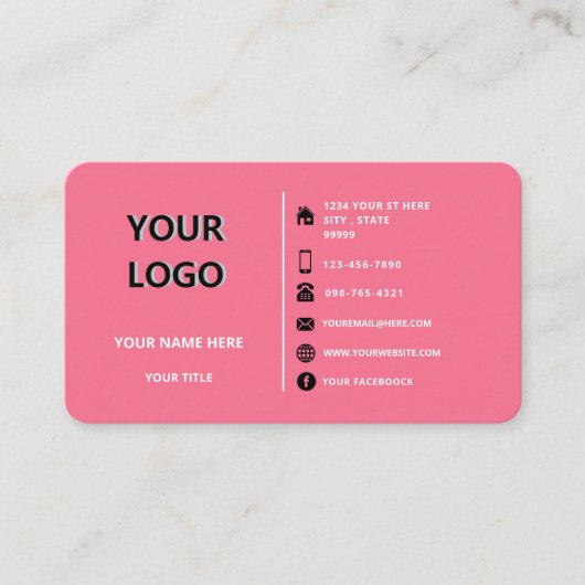 Personalisierte Visitenkarte für Farben und Schrif (Vorderseite)