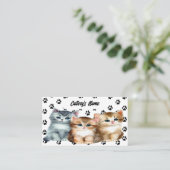 Personalisierte Visitenkarte für Niedliche Kattere (Stehend Vorderseite)