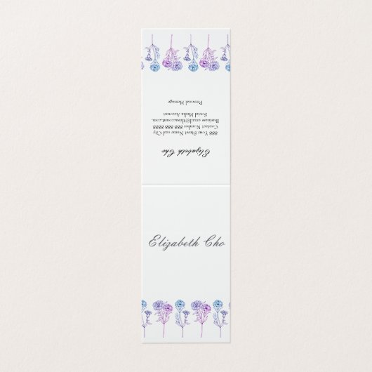 Personalisierte Visitenkarten (Außenseite Aufgefaltet)