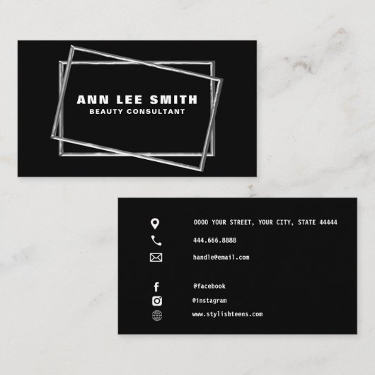 Personalisierte Visitenkarten-Wörter: Editierbare Visitenkarte (Vorne/Hinten)