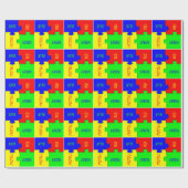 Personalisierte Vivid Colored Jigsaw Puzzlestücke Geschenkpapier (Flach)