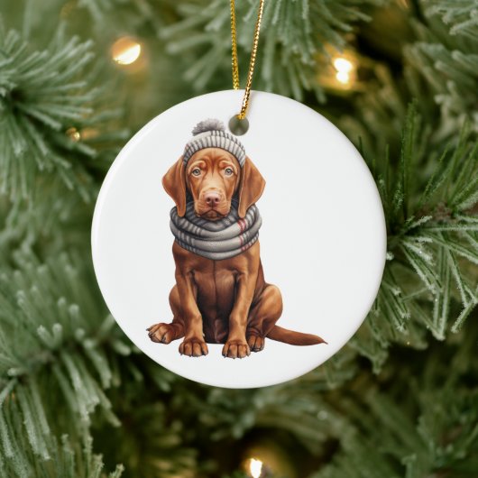 Personalisierte Vizsla Dog Keramik Ornament (Baum)