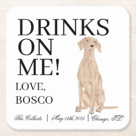 Personalisierte Vizsla Wedding Rechteckiger Pappuntersetzer