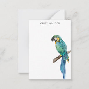 Personalisierte Vogel-Aquarell-Notizkarte Mitteilungskarte