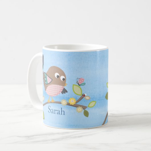 Personalisierte Vogel-Tasse Kaffeetasse (Vorderseite Links)