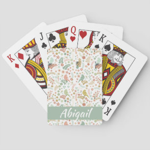 Personalisierte Vogelarten und Zweige Spielkarten