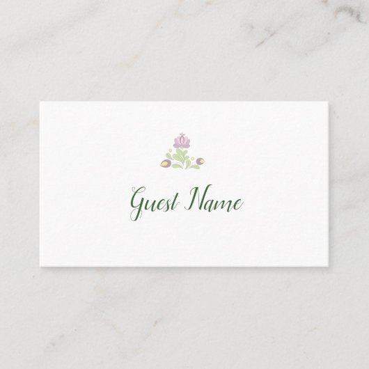 Personalisierte Volksblumen-Hochzeitsplatzkarte Platzkarte (Vorderseite)