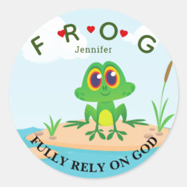 Personalisierte Voll auf die Gottesfrosch-Klassik- Runder Aufkleber
