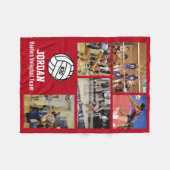 Personalisierte Volleyball 5 Fotocollage Name Team Fleecedecke (Vorderseite (Horizontal))