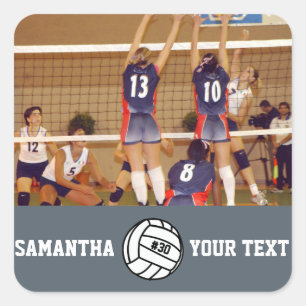 Personalisierte Volleyball-Foto Quadratischer Aufkleber