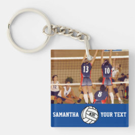 Personalisierte Volleyball-Foto Schlüsselanhänger