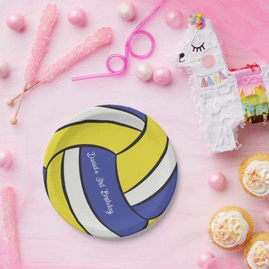 Personalisierte Volleyball Geburtstagsthema Pappteller (Party)