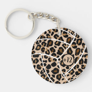 Personalisierte Volleyball-Geschenkidee, Leopard Schlüsselanhänger