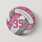personalisierte Volleyball-Girls Button (Vorderseite)