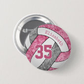 personalisierte Volleyball-Girls Button (Vorne & Hinten)
