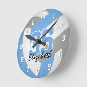 personalisierte Volleyball-Girls Runde Wanduhr (Winkel)