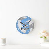 personalisierte Volleyball-Girls Runde Wanduhr (Zuhause)