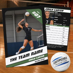 Personalisierte Volleyball-Handels Karte Schwarz G