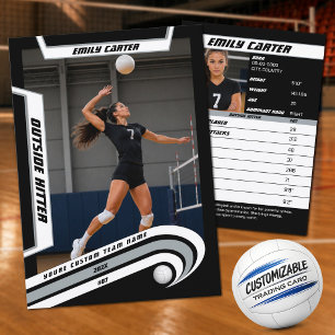 Personalisierte Volleyball-Handels Karte Silber We