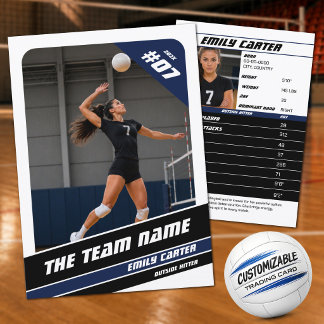 Personalisierte Volleyball-Handels Karte Weiß Blau