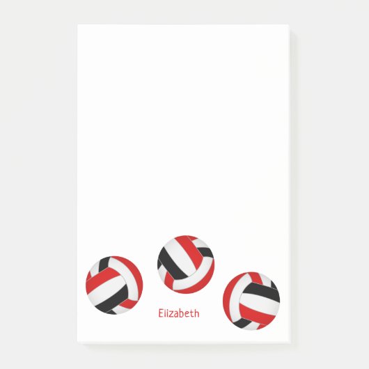personalisierte Volleyball-Mannschaftsfarbe Post-it Klebezettel (Vorderseite)