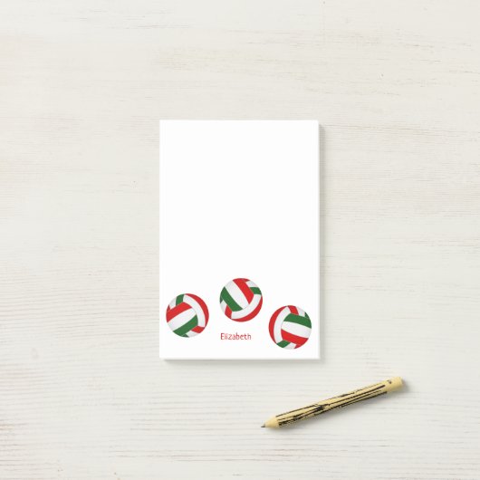 personalisierte Volleyball Post-it Klebezettel (Auf Schreibtisch)