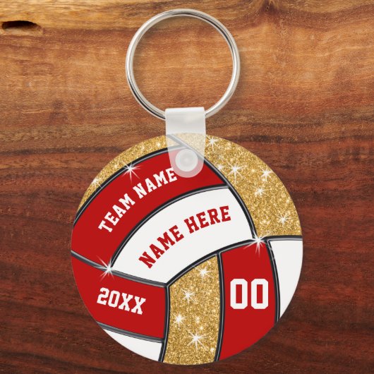Personalisierte Volleyball-Schlüsselanhänger, rot, Schlüsselanhänger (Vorderseite)