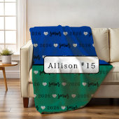 Personalisierte Volleyball Senior blue und green Fleecedecke