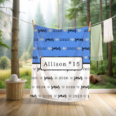 Personalisierte Volleyball Senior blue und white Fleecedecke