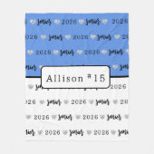 Personalisierte Volleyball Senior blue und white Fleecedecke (Vorderseite)