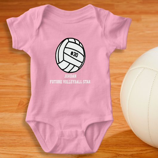 Personalisierte Volleyball-Spielernummer, Name, Te Baby Strampler