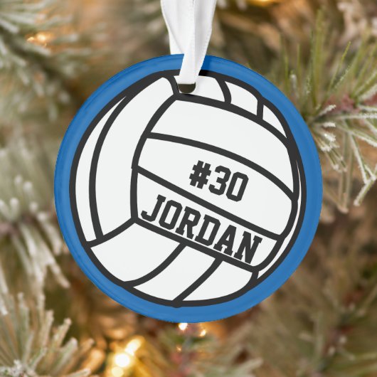 Personalisierte Volleyball-Spielernummer, Name, Te Ornament (Baum)
