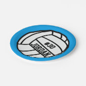 Personalisierte Volleyball-Spielernummer, Name, Te Pappteller (Schrägansicht)