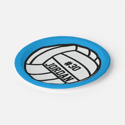 Personalisierte Volleyball-Spielernummer, Name, Te Pappteller (Schrägansicht)