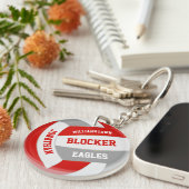 personalisierte Volleyballfarben in Grautönen Schlüsselanhänger (Vorderseite rechts)