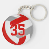 personalisierte Volleyballfarben in Grautönen Schlüsselanhänger (Rückseite)