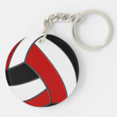 Personalisierte Volleyballgeschenke, rot, weiß und Schlüsselanhänger (Rückseite)