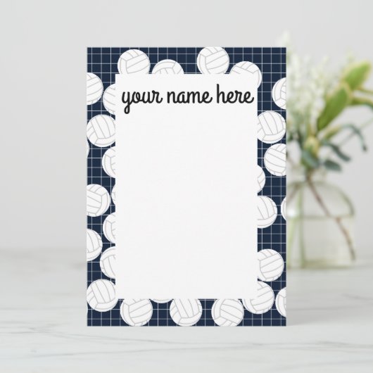 Personalisierte Volleyballnotecards Dankeskarte (Stehend Vorderseite)