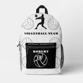 Personalisierte Volleyballsporttasche, schwarz-wei Bedruckter Rucksack