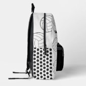 Personalisierte Volleyballsporttasche, schwarz-wei Bedruckter Rucksack (Links)