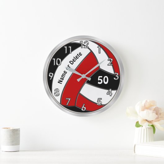 Personalisierte Volleyballuhr, Volleyball Schlafzi Große Wanduhr (Zuhause)