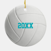 Personalisierte Volleyballverzierung Keramik Ornament (Hinten)
