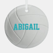 Personalisierte Volleyballverzierung Ornament Aus Glas (Vorderseite)