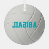 Personalisierte Volleyballverzierung Ornament Aus Glas (Rückseite)