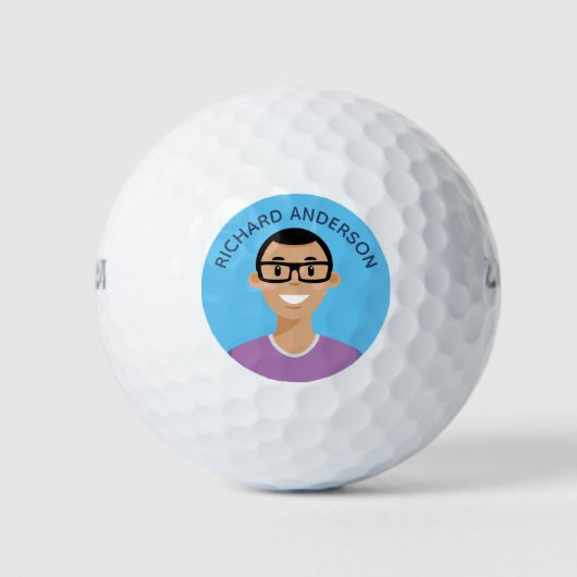 Personalisierte, von Avatar bearbeitbare Golfballs Golfball (Vorderseite)